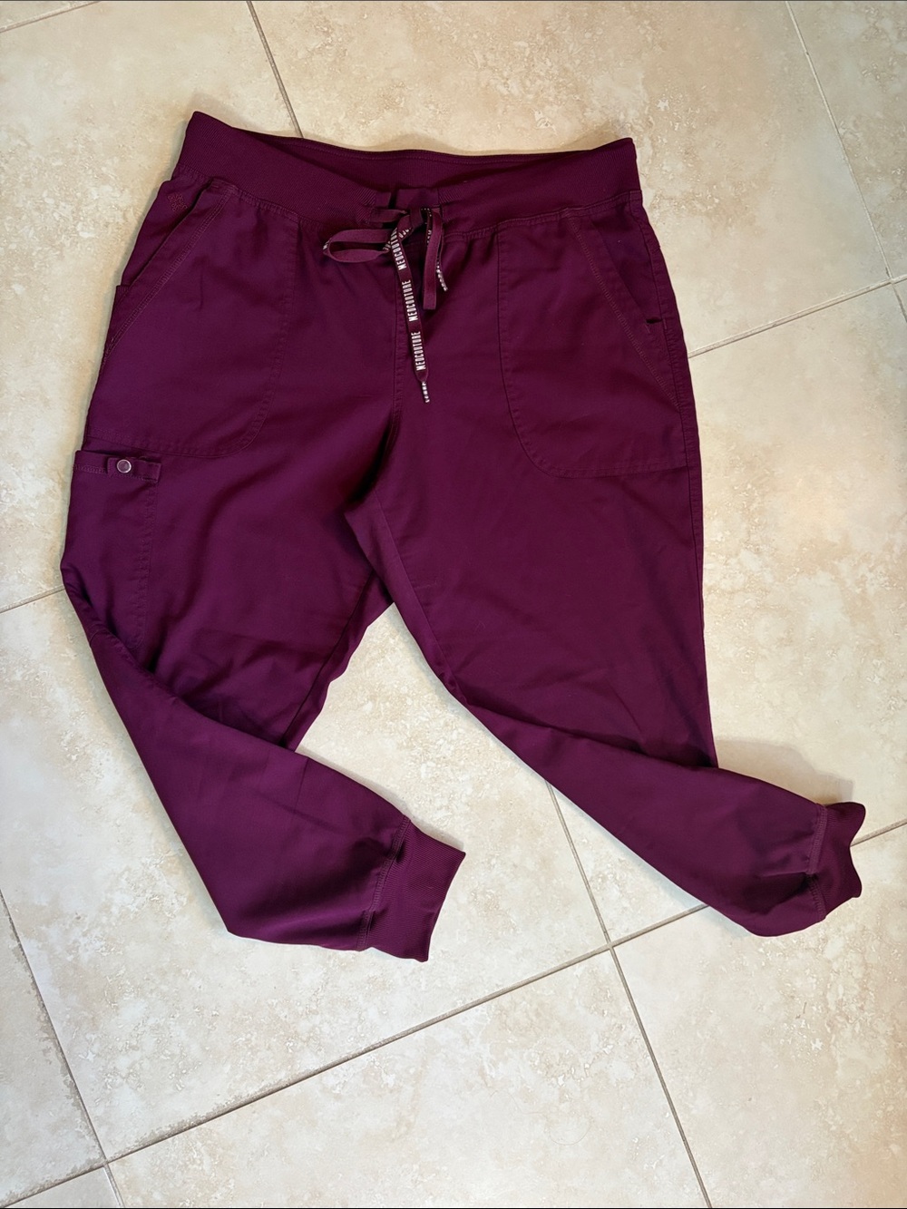 Med Couture Women’s Maroon  Drawstring Scrub Jogger Pants